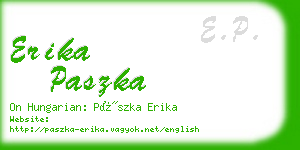 erika paszka business card